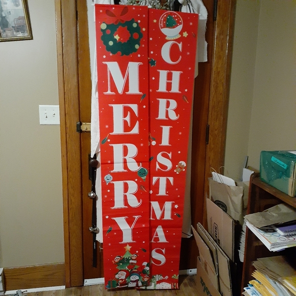 🎅 MERRY CHRISTMAS Banner Flag set indoor outdoor - Picture 2 of 9